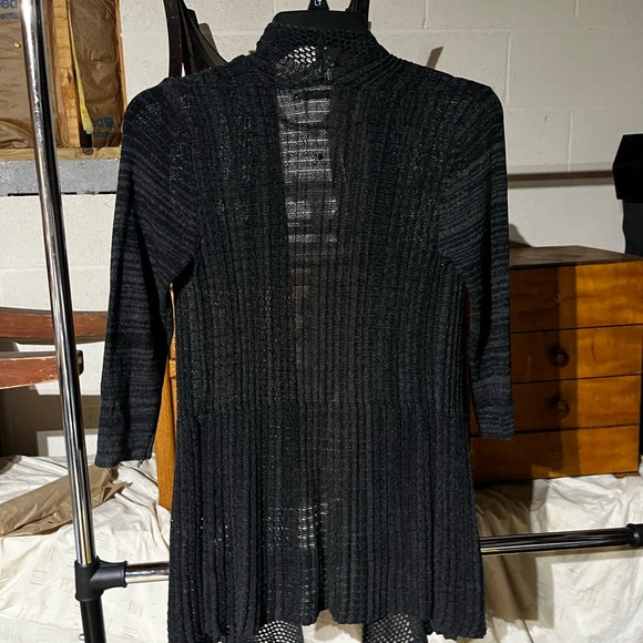 Belldini Black Ribbed Open-Front Cardigan - Picture 3 of 3